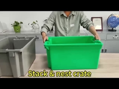 600x400x300mm جعبه های پلاستیکی ذخیره سازی مستطیل جامد استاستبل جعبه های متحرک