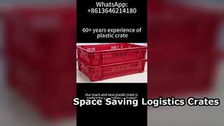 جعبه پلاستیکی پشته و آشیانه برای نمایش سبزیجات | محلول ذخیره سازی سوپرمارکت تهویه شده