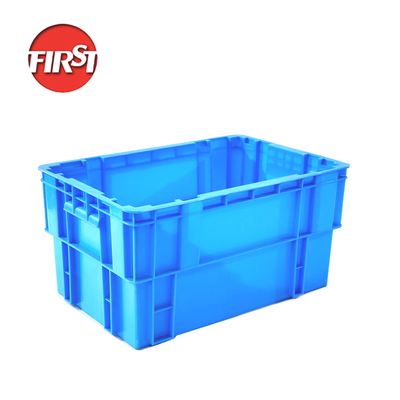 خرید 595x395x300mm جعبه پلاستیکی جامد قابل انباشت برای حرکت و ذخیره سازی مربع تولید آنلاین