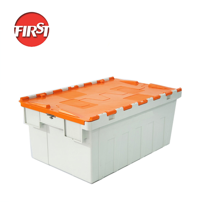 خرید 600*400*265mm PP Stackable Nestable Plastic Moving Crate با پوشش متصل و ذخیره سازی تولید آنلاین