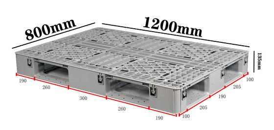 خرید پالت پلاستیکی استانداردی یورو برای کار سنگین (1200x800x135mm) برای لجستیک انبار تولید آنلاین