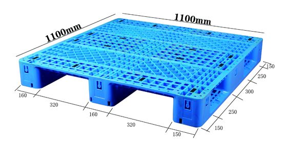 خرید پالت پلاستیکی 1100×1100 سه ریل HDPE برای انبار و لجستیک تولید آنلاین
