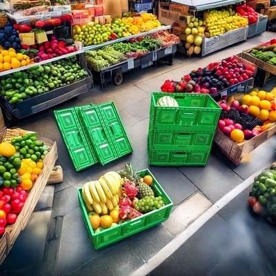 خرید جعبه ی ذخیره سازی جعبه ی بسته شده ی پلاستیکی سبزیجات بزرگ تولید آنلاین