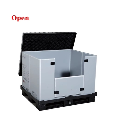 خرید Collapsible Plastic Pallet Heavy Duty Stackable Storage Fold Pallet Box تولید آنلاین