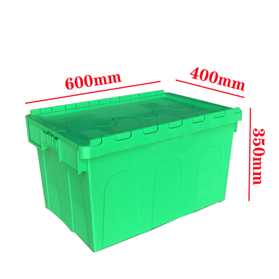 550x370x320mm جعبه تاشو قابل جمع کردن پلاستیکی متحرک با ظرف پوشش متصل